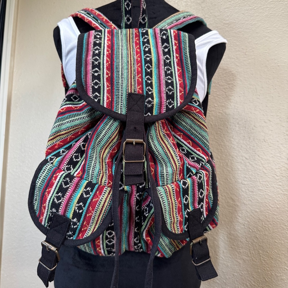 Bohemian colorful Backpack with Ethnic Design